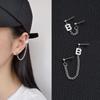 Double Ear Studs Tassel Chains Hanging Earrings for Women Ear Piercing Jewelry Man's Letter Earring Gifts