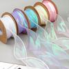 6cm Aurora Colorful Ribbons Rose Bouquet Decorative Ribbons DIY Bowknot Hair Clip Material Packaging Ribbon