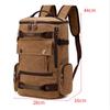 Мужской холст рюкзак открытый сплошной цвет большой емкости для отдыха многоцелевая дорожная сумка