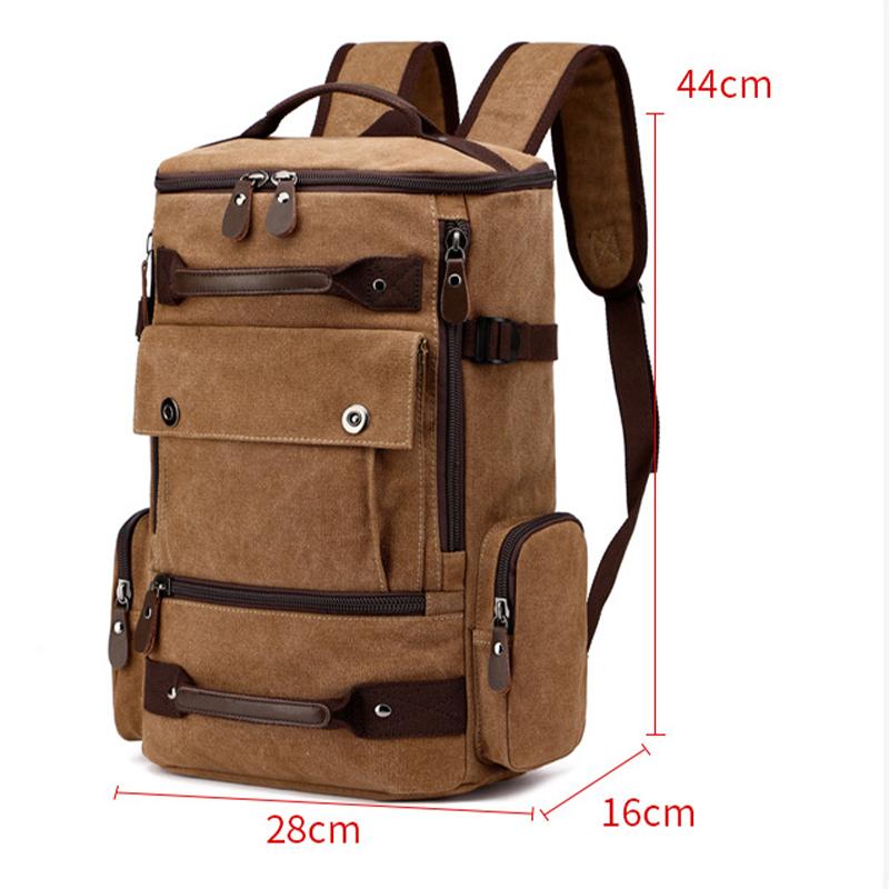 Мужской холст рюкзак открытый сплошной цвет большой емкости для отдыха многоцелевая дорожная сумка