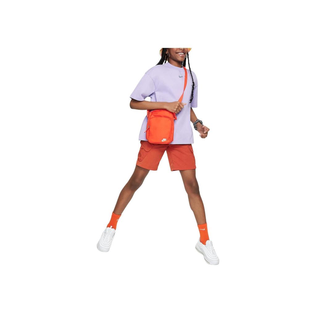 Nike Спортивная футболка с круглым вырезом и логотипом, однотонная, с коротким рукавом, детские топы, гортензия FN9692-515