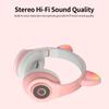 B39 Cute Cat Ear Headset Wireless BT5.0 Foldable Gaming Headphone with Flash RGB Lights Earphone TF