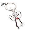 Zinc Alloy Key Holder Angel Keychain for Women Men, Love Heart Lightweight Pendant Car Ring, Handbags Charm Decorative Accessories Shape