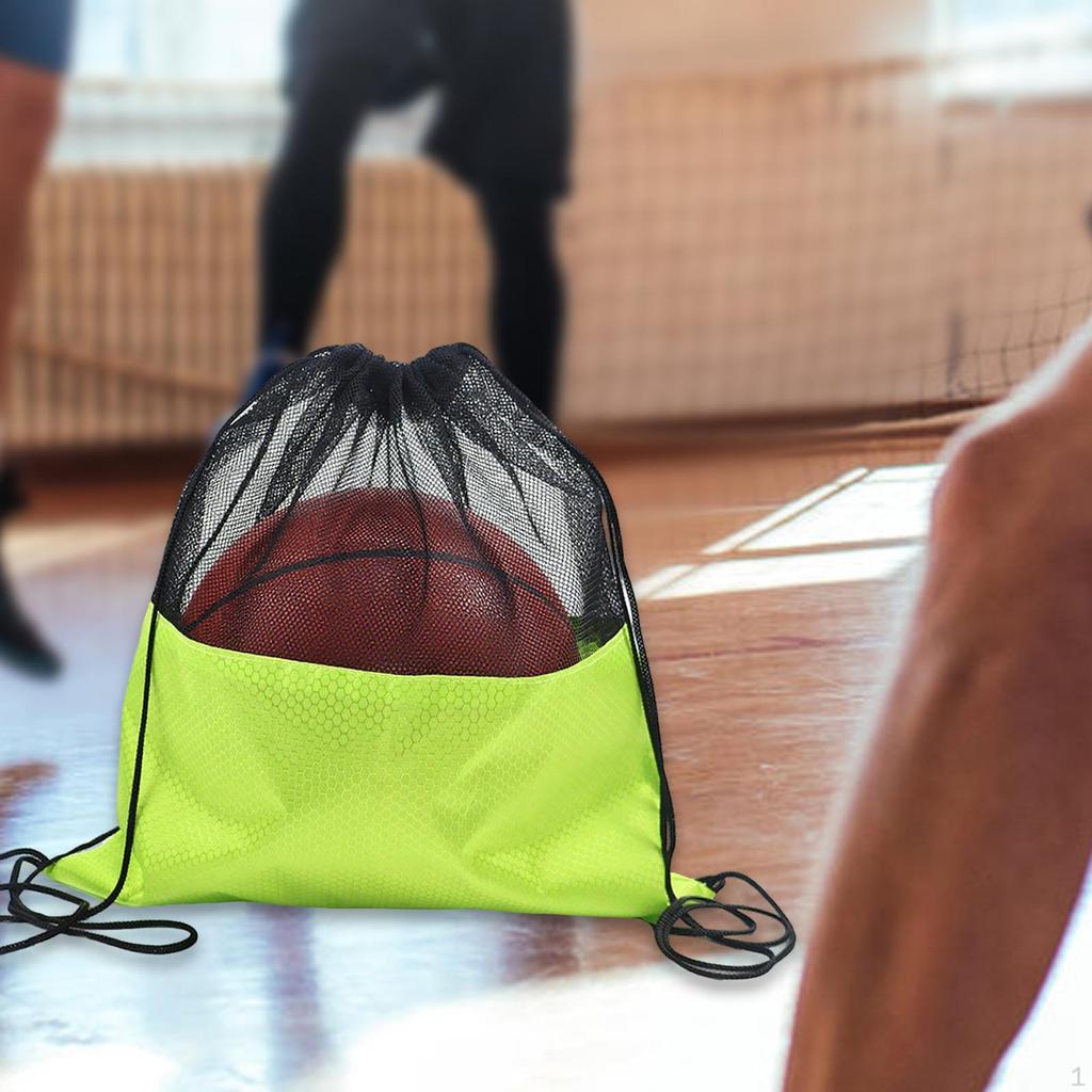 Сетчатый мешок для баскетбола Рюкзак на шнурке Ткань Оксфорд для футбола