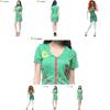 Adult Witch Costume Green Dress With Blood Accents Perfect For Halloween Parties
