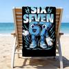 Space Adventure With Six Seven 67 Microfiber Beach Towel, Lightweight And Quick-Dry, for Summer Travel, Beach Essential, Swimming Pool Outdoor