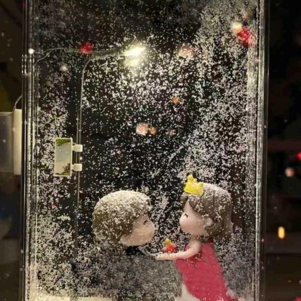 Ручная работа Ночник со снежной сценой Рождественский подарок Ночник со снежным пейзажем Настольный декор