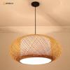 Retro Hand Woven Bamboo Chandelier Chinese Style Droplight Hotel Bedroom Living Room Art Decor Hanging Lamp Indoor Pendant Light