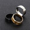 Male Stainless Steel 8mm Wide Matte Double Beveled Simple Ring Jewelry Gifts KTJ