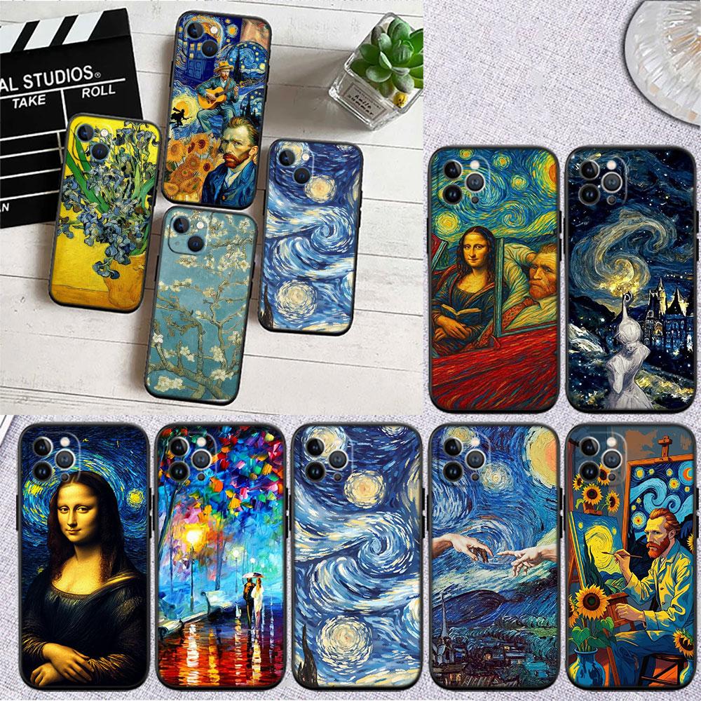 AQ98 Starry Night Van Gogh Painting Soft Shell Phone Case for Redmi Note 13 14 Pro+ Plus A3 A3X 13X 13C 13R 14S 14C 14R