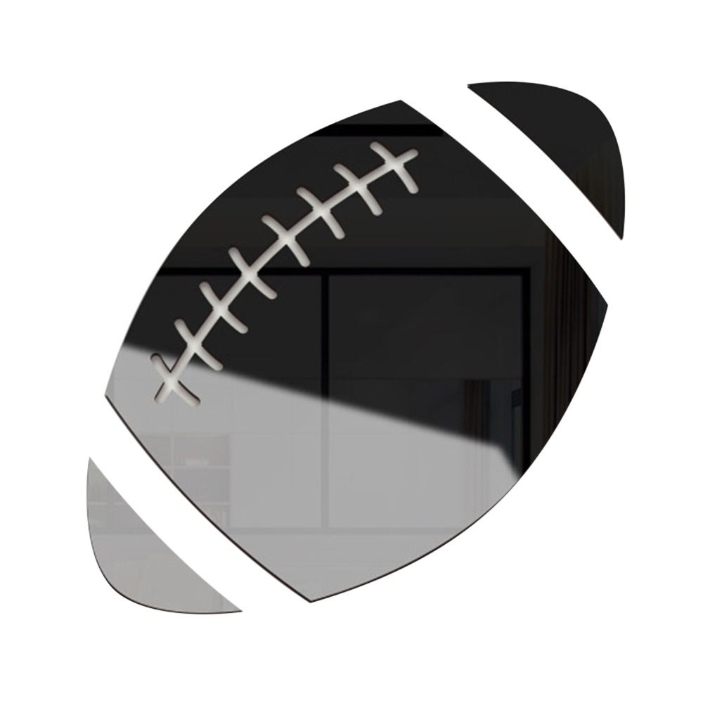 1Set Modern Style 3D Basketball/Football/Rugby Shaped Mirror Wall Sticker Gold/Silver/Black Wall Art Waterproof PVC Mirror Decal