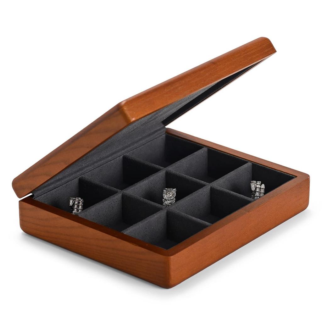 Woodten Шкатулка для ювелирных изделий из массива дерева Шкатулка для хранения ювелирных изделий из массива дерева Большой вместимости Штабелируемая Шкатулка для ювелирных изделий из массива дерева Хранение колец Хранение браслетов Ювелирные изделия