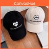 Embroidery Letter Heart Women Baseball Cap With Curved Brim For Outings Casual