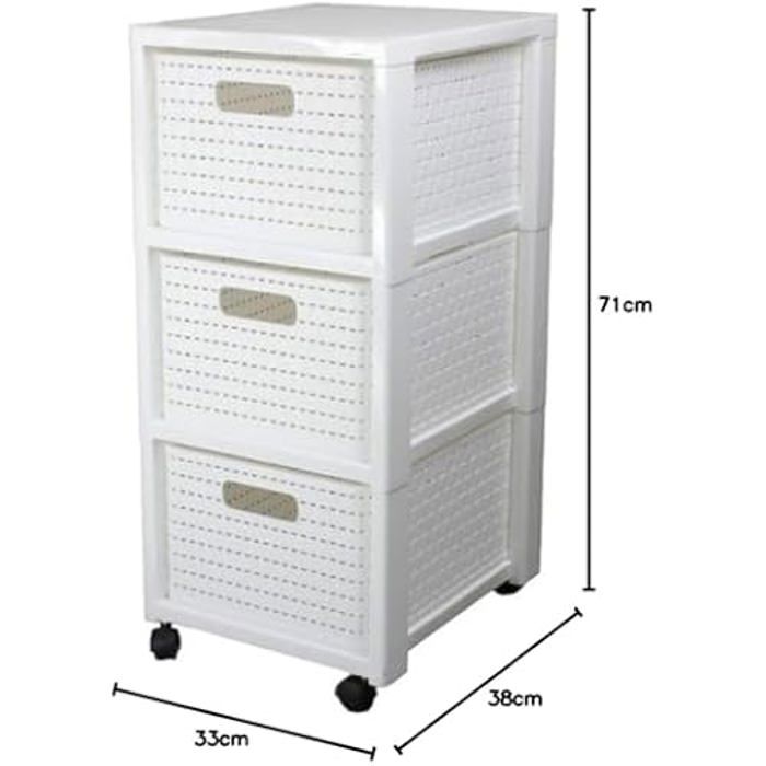 Ящик для хранения - ROTHO - Country - 3 ящика - Пластик - Белый