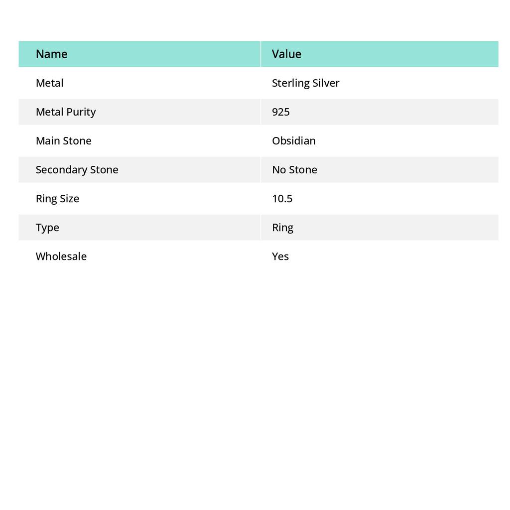 Кольцо из натурального красного дерева и обсидиана, стерлинговое серебро 925 пробы, размер 10,5 k1p37