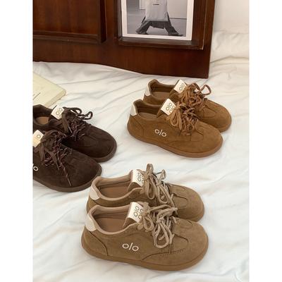 Уродливо-милые туфли для немецких тренировок с большой головой женские 2025 осень новые универсальные кожаные мягкая подошва ретро круглый носок повседневная спортивная обувь