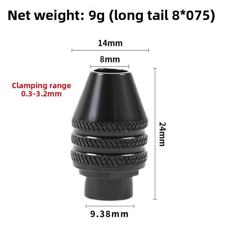 Мини-сверлильный патрон без ключа 0,3-8 мм, самозатягивающиеся электрические сверла, цанговые приспособления, инструменты, 1/4 дюйма, шестигранный хвостовик, быстросменный преобразователь