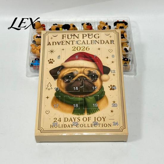 Decorative PVC Miniatures 2026 Owl/Dog Advent Calendar, 24 Days Christmas Countdown with Mini Animal Theme Surprise Figurine Ornaments, Collectible