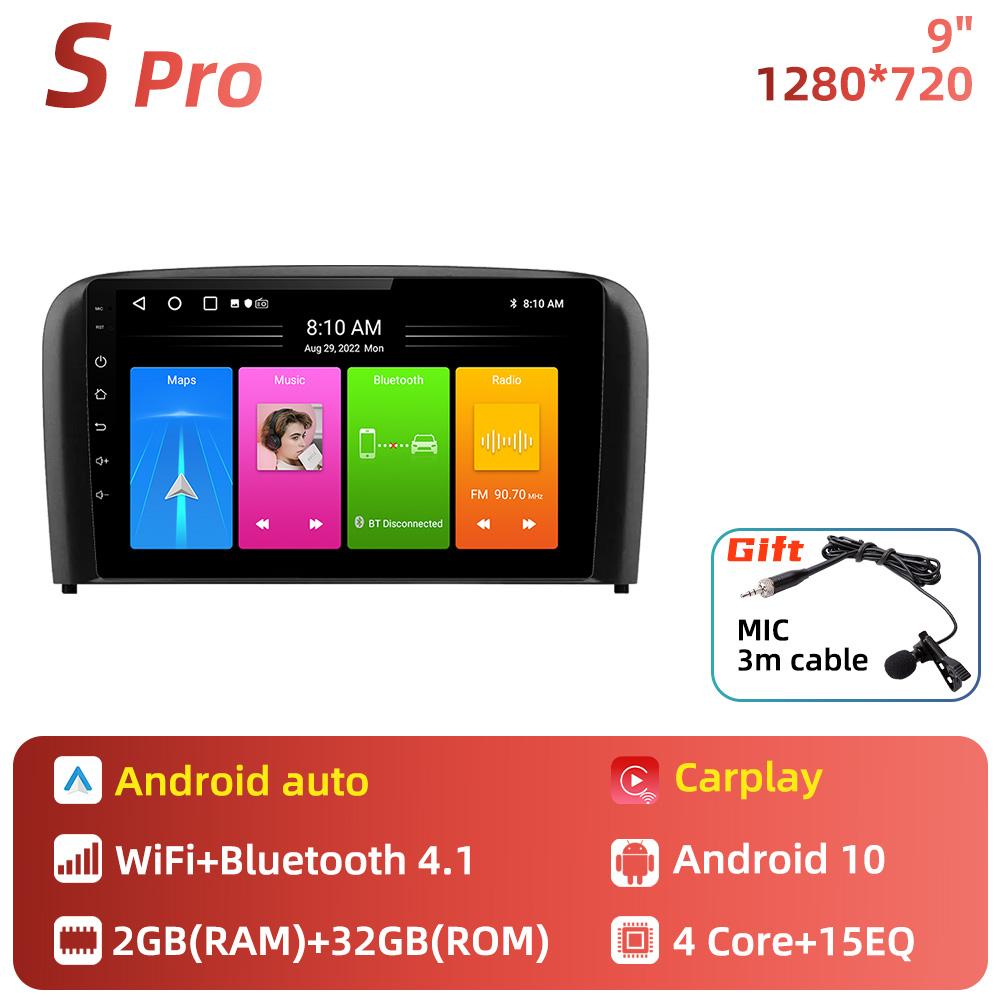 Автомобильное радио для Volvo S80 1998 - 2006 2 Din Android Автомобильный мультимедийный проигрыватель GPS-навигация Carplay Android auto Touch FM 4G Stereo