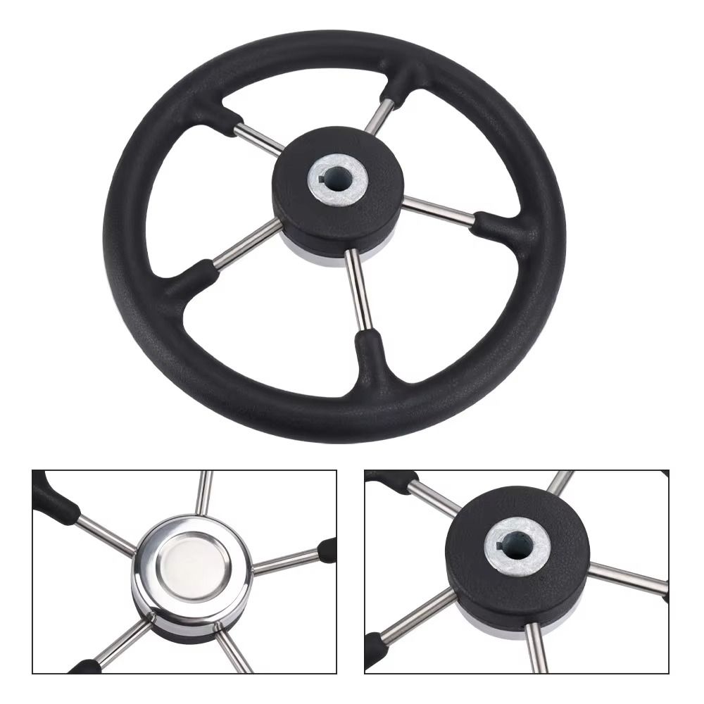 Stainless Steel Boat Steering Wheel 5-Spoke Design Destroyer Steering Wheel Marine Use