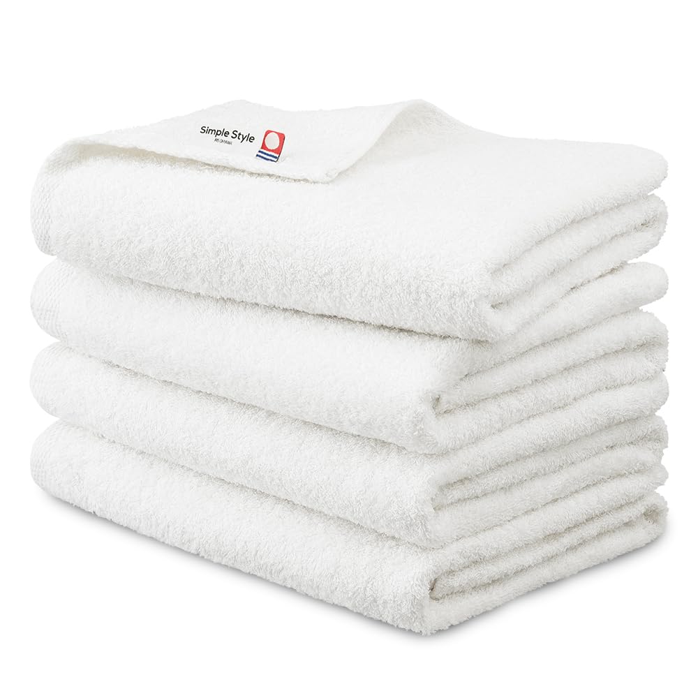 Iris Ohyama Imabari Towel Certified Bath Set of Daily Use Comfortable Thickness for Everyday Features Absorbency and Made in Hotel Bath Imabari Towel