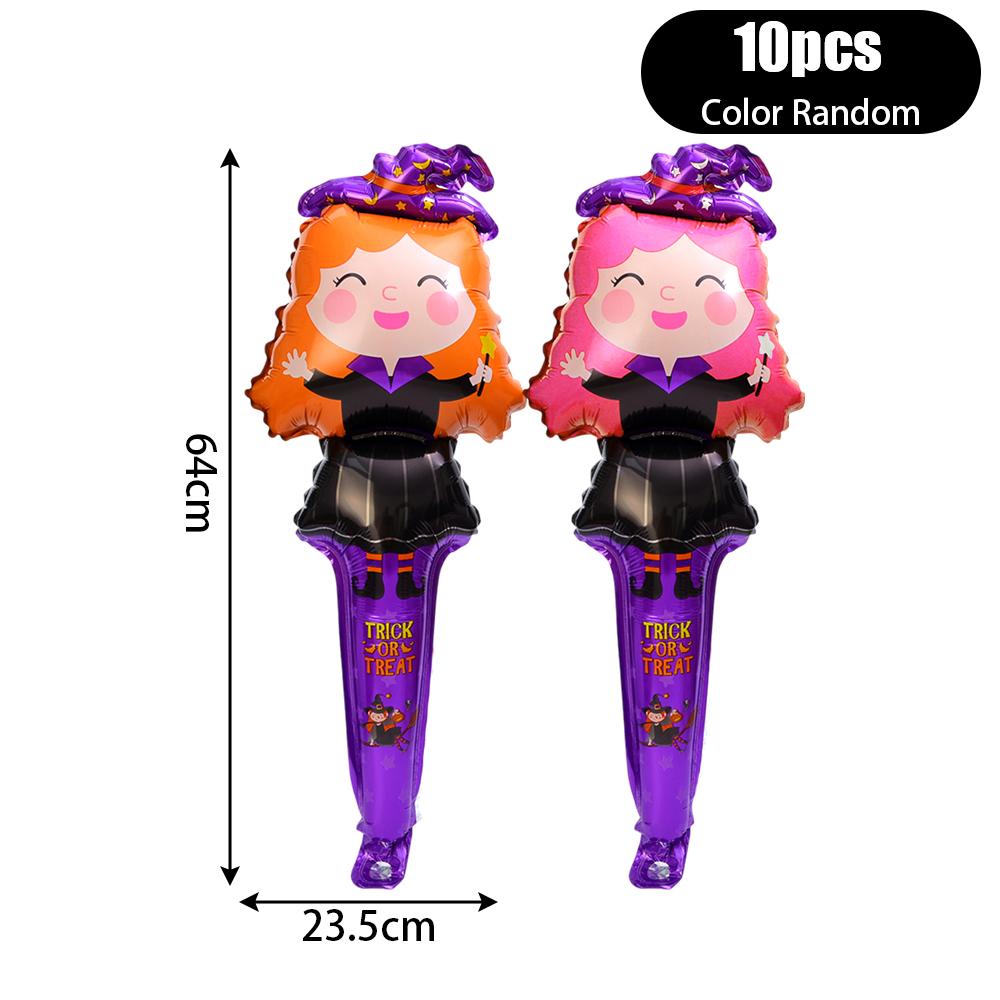 10 шт. смешанных надувных воздушных шаров на Хэллоуин, палочки для ведьм, тыкв, кошек, привидений, шариков, украшений для вечеринки на Хэллоуин