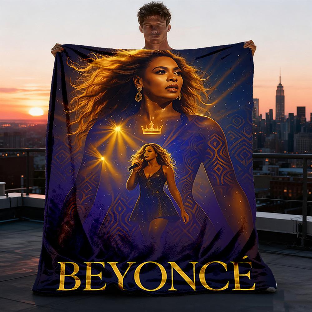 1 шт. Плед Beyonce для улицы, мягкий, ультраплюшевый, теплый, универсальный, простой в уходе, для кемпинга и