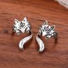 Huitan New Trendy Fox Shape Clip Earrings for Women Antique Silver Color 2023 Ear Cuff Earrings Statement Jewelry Drop Ship 1