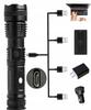 LED tactical flashlight, rechargeable, powerful, survival, forest, as a gift