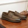 Desai First-Layer Cowhide Мужские туфли Деловые туфли Мягкие мокасины Ретро британские кожаные туфли Мужские туфли с одной педалью
