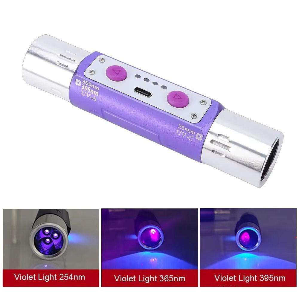 Shortwave UV Flashlight 254nm UV Flashlight Lamps UVA Blacklight LED Flashlight Minerals Detector