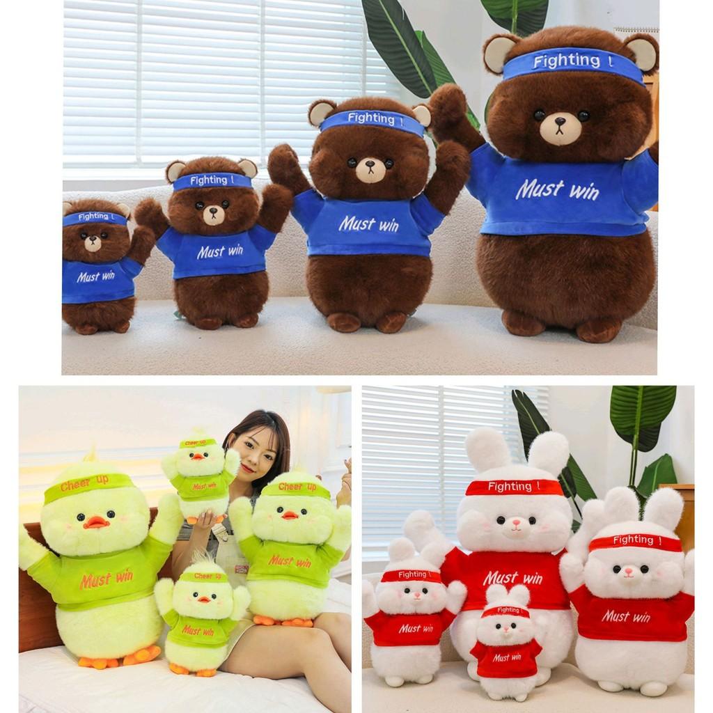 Duck Rabbit Fighting Bear Plush Toy Cartoon Stuffed Doll Decoration Gift Kids