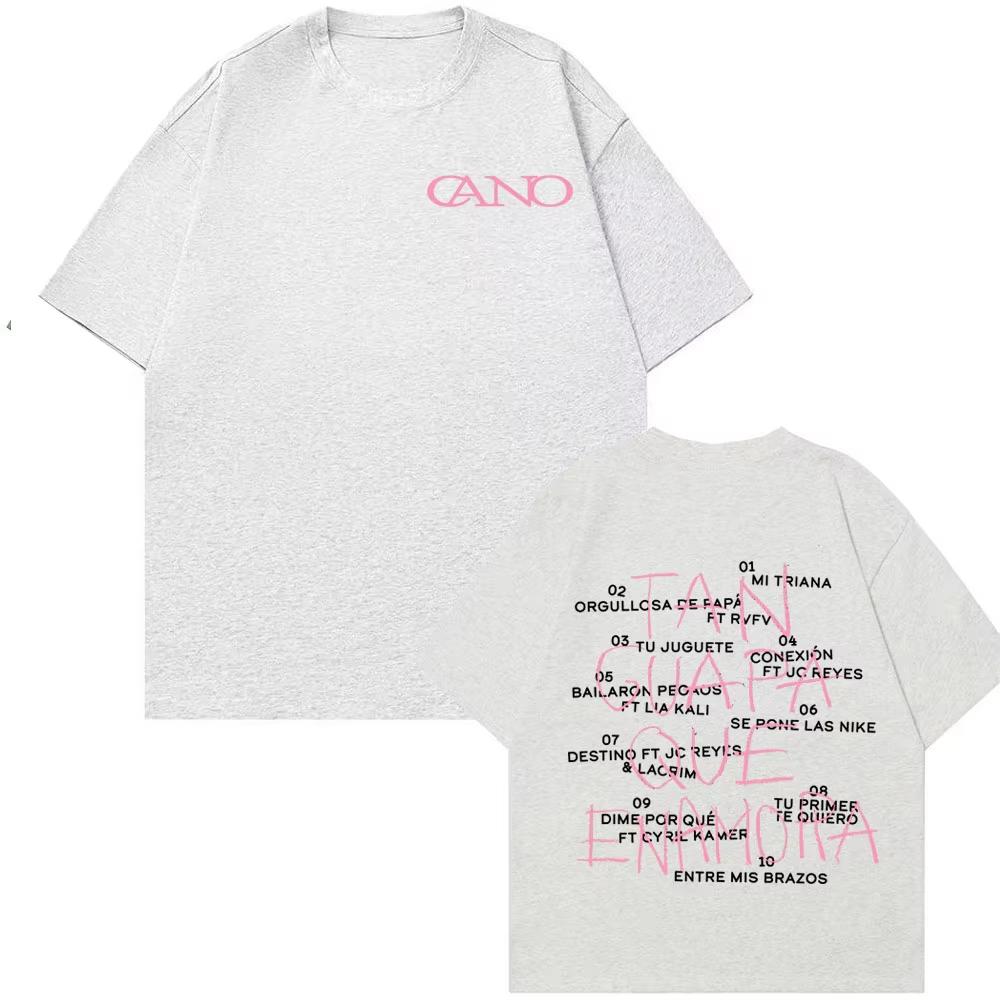 Rapper Cano Triana Tan Gvapa Qve Enamora Print T Shirt Men Women Fashion Retro Short Sleeve Tshirts Casual ONeck Tshirt