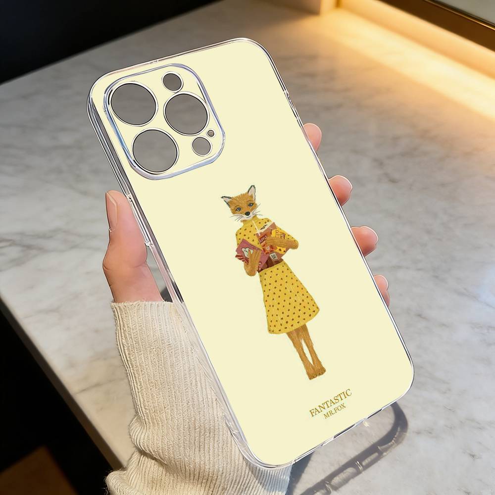 F-Фантастический Мистер Ф-Лис Чехол Для Телефона Для iPhone 17 16 15 14 13 12 11 Mini Pro Max Plus Прозрачный Чехол