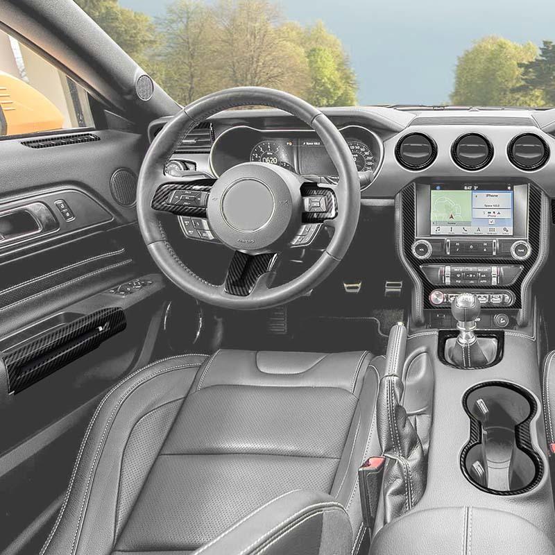 ABS Co-Pilot Center Console Decoration Steering Wheel Cover Sticker Fit For Ford Mustang 2015-2023 Interior Accessories