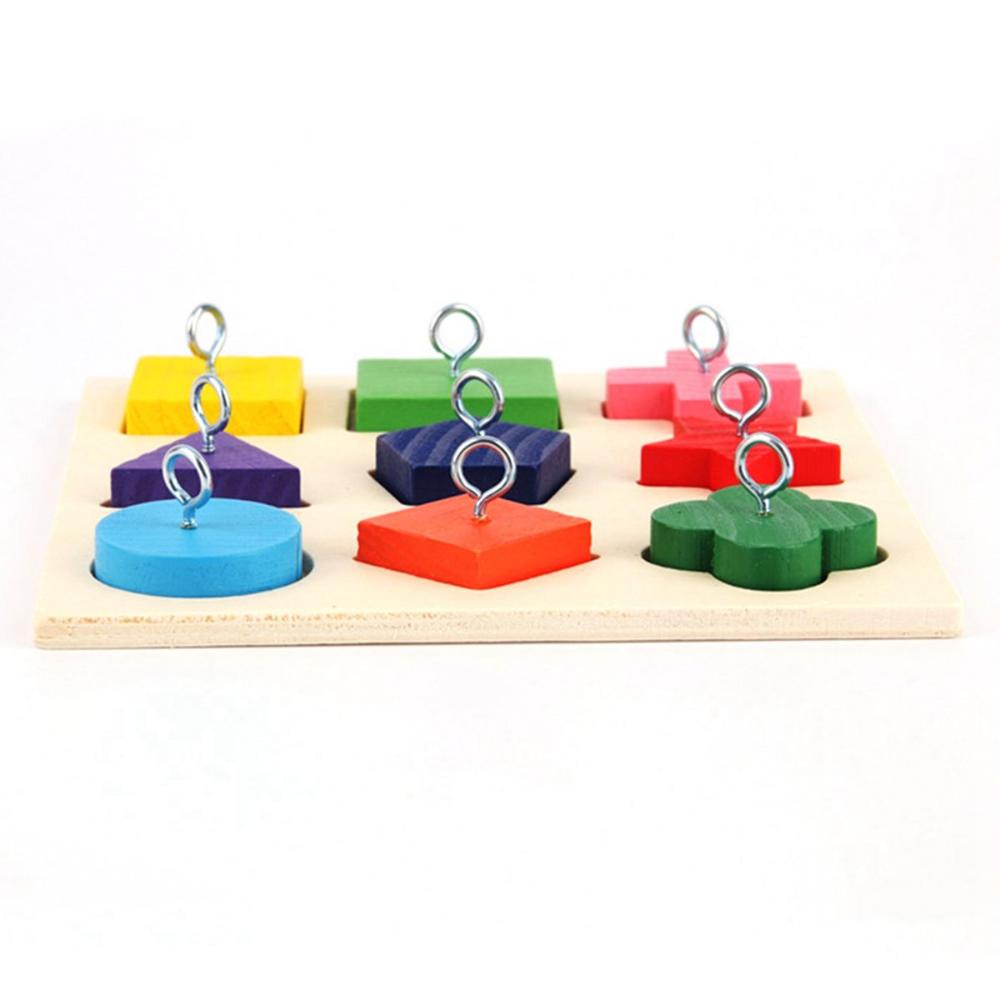 Educational Interactive IQ Training Intelligence DIY Block Puzzles Wooden Bird Toys Parrot