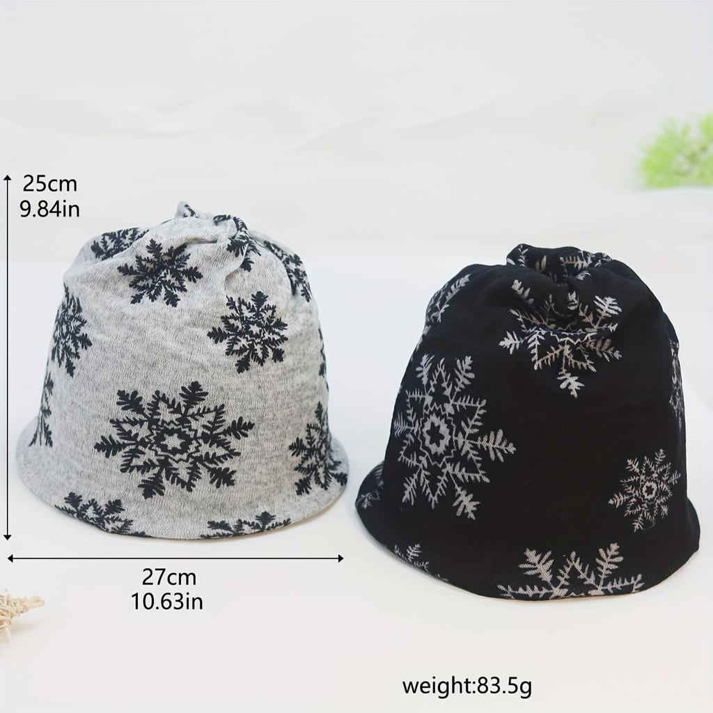 Винтажный снуд с узором снежинок, набор в стиле бохо, мягкий, теплый, эластичный, шапки, зимний, для улицы, ветрозащитный, холодозащитный, защита шеи