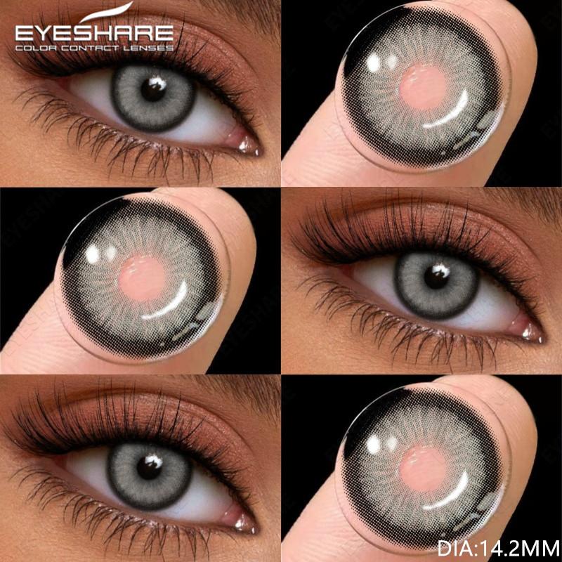 Eyeshare 1Pair Colored Contact Lenses for Eyes ESTONIA Gray Pupils Brown Color Lens Blue Eye Contacts Yearly Cosmetics