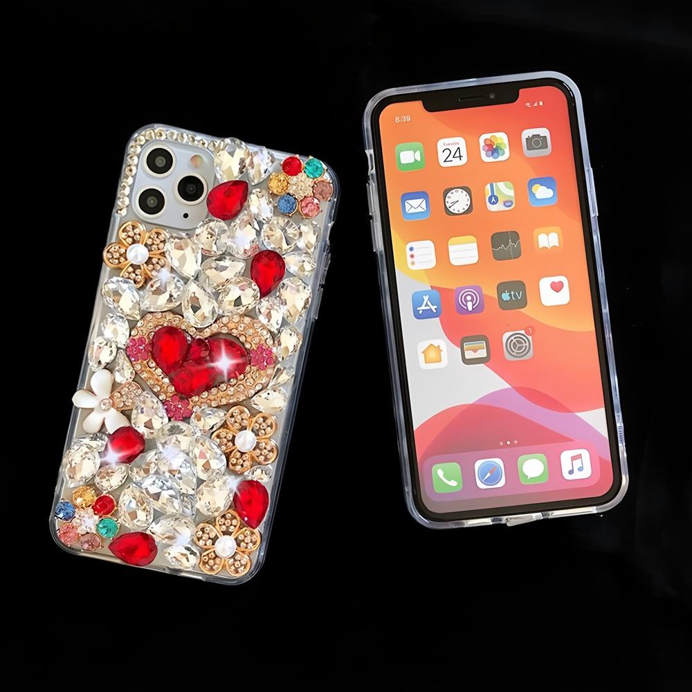 Чехол со стразами и блестками для Realme C75 C75X C73 C71 C61 C55 C51 C53 C35 C31 C30 C33 C25 C21Y C25Y C21 Кристальное сердце Цветочный Блестящий Алмазный Чехол