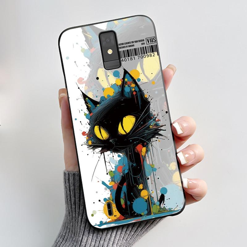 Милый мультяшный чехол для ZTE Blade A32 Чехол-бампер Печатный корпус Чехлы BladeA32 Защитная крышка Мягкий силикон Черный корпус Чехлы