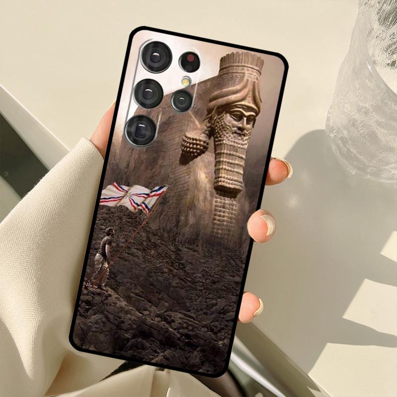 Lamassu Assyrian Winged Bull Case For Samsung Galaxy S23 Ultra S21 S22 S24 S25 Ultra S9 S10 Plus S25 FE S20 FE Back Cover
