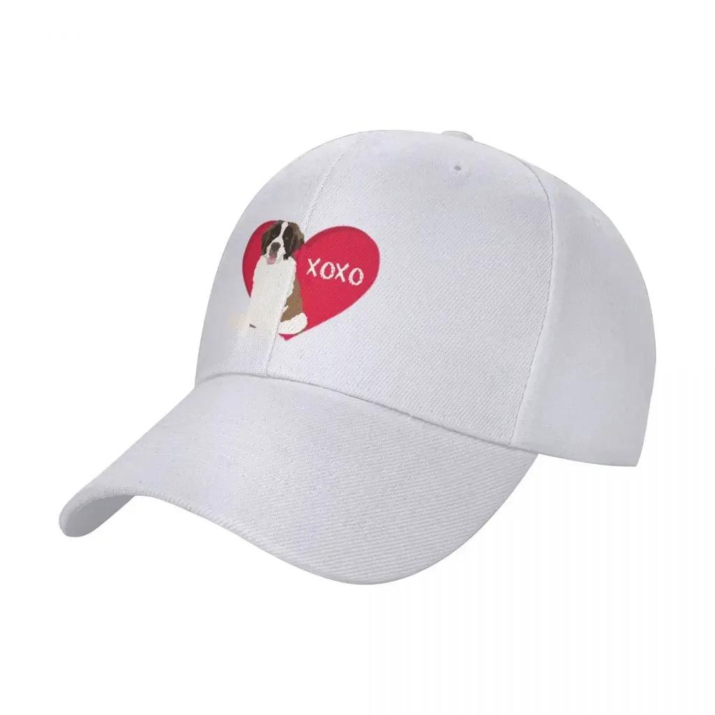 Valentines Day Saint Bernard Love Xoxo Baseball Cap Mountaineering fashionable fishing hat Caps For Women Mens