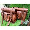 Leather Motorcycle Bag Saddle Bags Saddlebags Pouch Brown Side Panniers Saddle