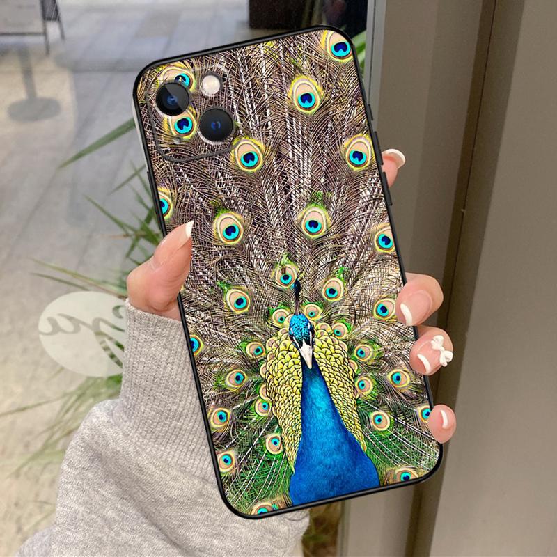 Animal Peacock Pattern Case For iPhone 17 Pro Max 15 14 13 12 11 16 Pro Max Plus 12 13 Mini 16e 17 Air Back Cover