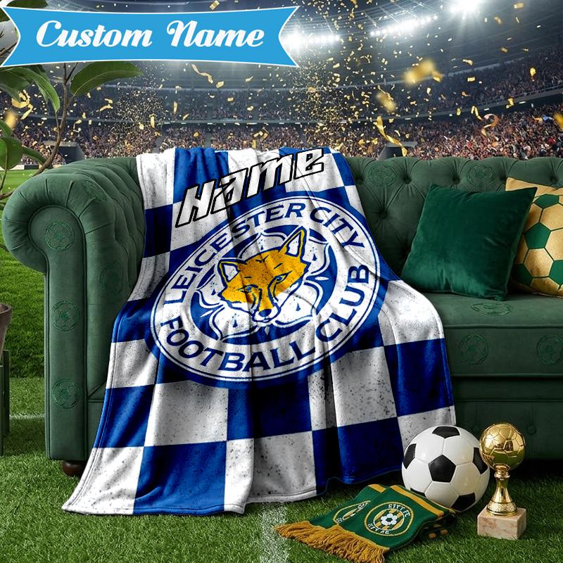 Custom Name Leicester Football Club Blanket Lightweight Ideal Bedding Blanket Perfect for Travel, Camping, Living Rooms, Sofas, Christmas gift
