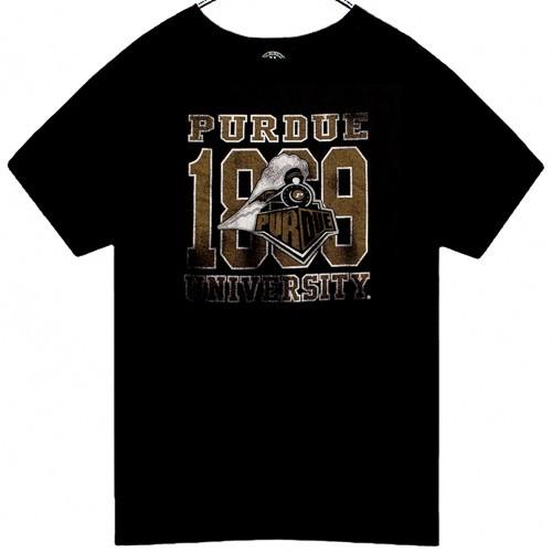 Purdue Boilermakers Adult Sparkle T-Shirt Size XL E Five Black