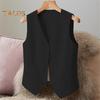 Женский жилет однобортный однотонный без рукавов с V-образным вырезом, облегающий строгий деловой кардиган в стиле ретро для офиса, свадьбы, банкета, жилет