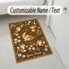 Foxes Moonlit Theme Soft Crystal Velvet Rug Custom Name & Text Print Non Slip Floor Rug for Bedroom Living Room