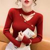 Женский базовый свитер на осень и зиму, высококачественный, новый, в иностранном стиле, модный, облегающий, с V-образным вырезом, вязаный