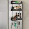 20KG Cabinet Door Fridge Multi-functional Refrigerator Storage Rack Fridge Shelf Sidewall Hanging Holder Kitchen Seasoning Organizer Hang Shelf 3 Tier